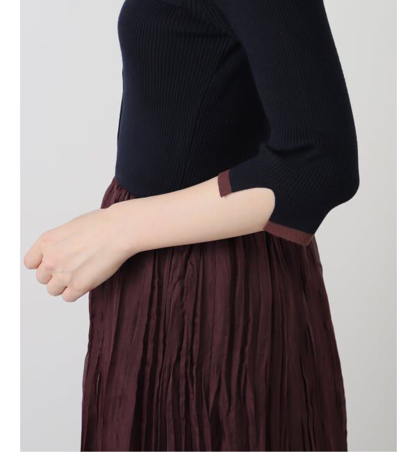  「【洗える】プリーツドッキングワンピース」|ワンピース|