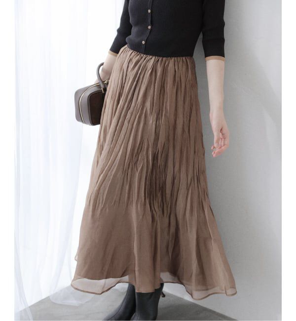  「【洗える】プリーツドッキングワンピース」|ワンピース|