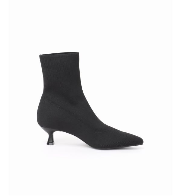  「5cmポインテッドニットショートブーツ」|ショートブーツ|