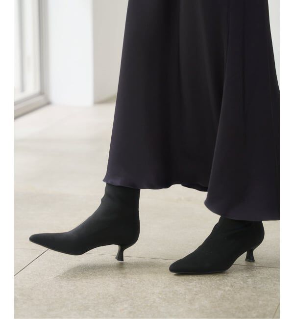  「5cmポインテッドニットショートブーツ」|ショートブーツ|