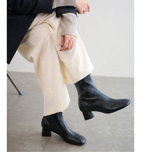  「《追加》4.5cmオブリークショートブーツ」|ショートブーツ|ブラック A