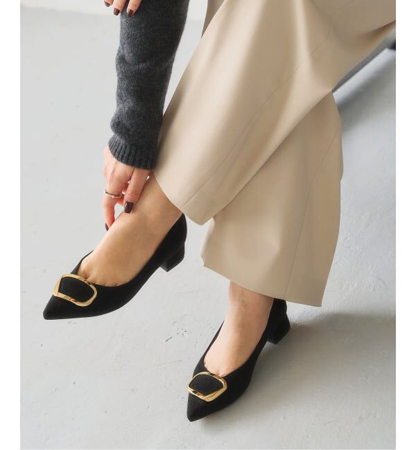  「《追加》3cmポインテッドニュアンスバックルパンプス」|パンプス|ブラック