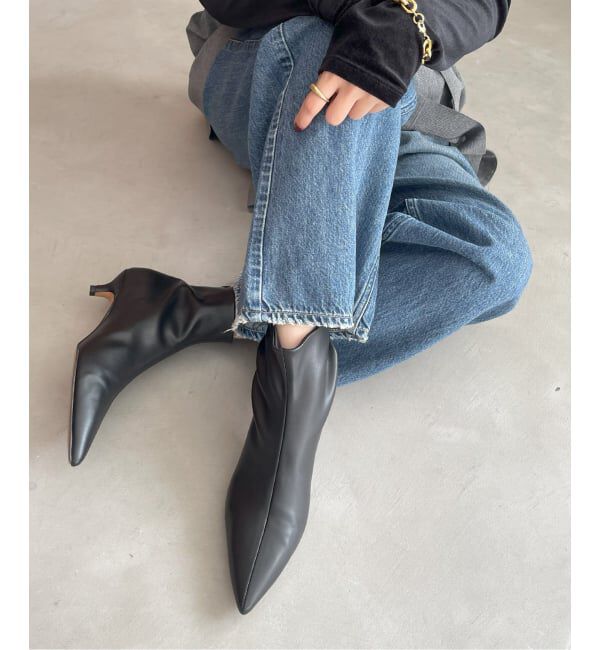  「4cmポインテッドショートブーツ」|ショートブーツ|