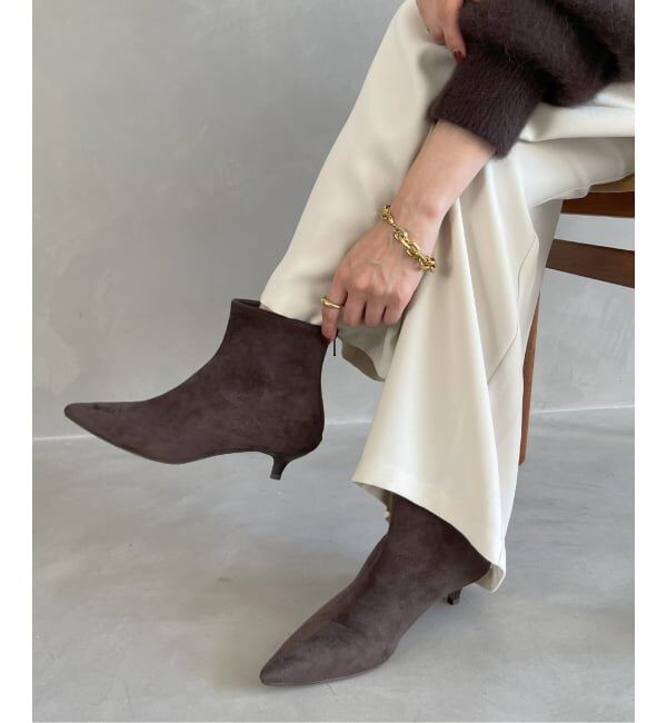  「4cmポインテッドショートブーツ」|ショートブーツ|ブラウン