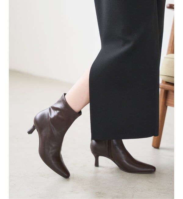  「《追加》6cmフレンチスクエアフィットショートブーツ」|ショートブーツ|