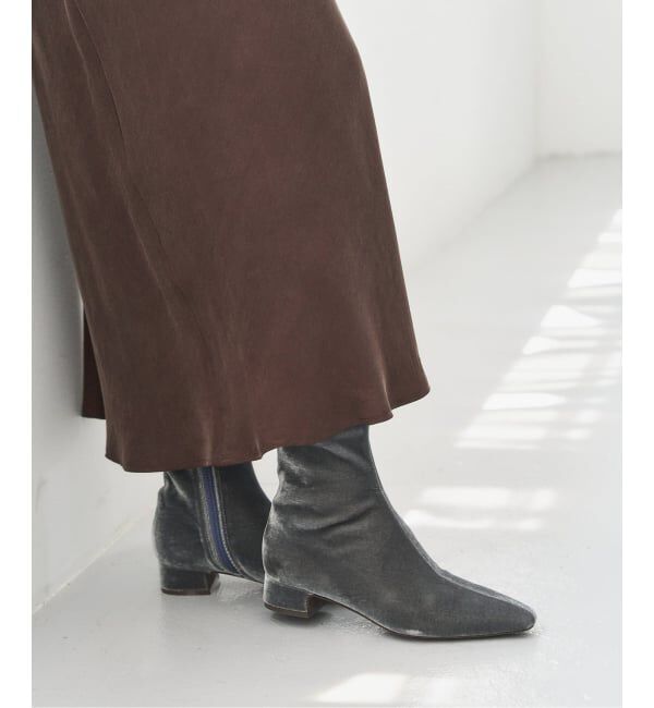  「《追加》3cmフレンチスクエアフィットショートブーツ」|ショートブーツ|