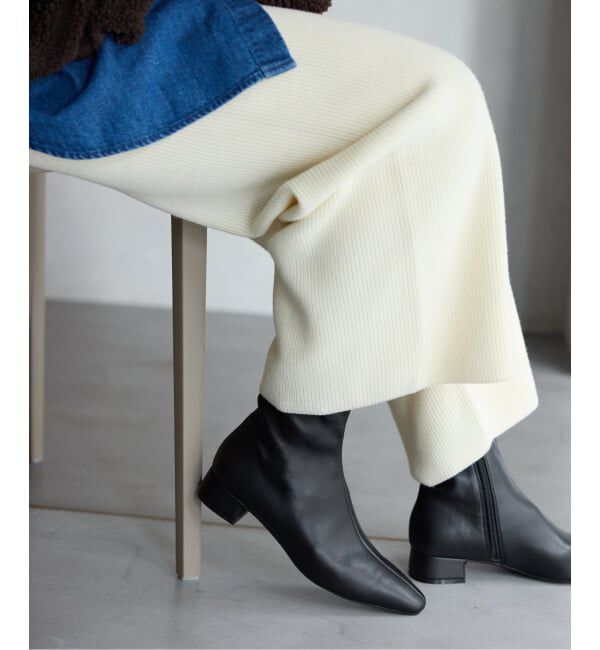  「《追加》3cmフレンチスクエアフィットショートブーツ」|ショートブーツ|