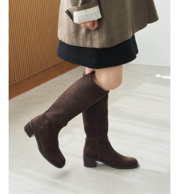  「5cmストレートロングブーツ」|ロングブーツ|ブラウン