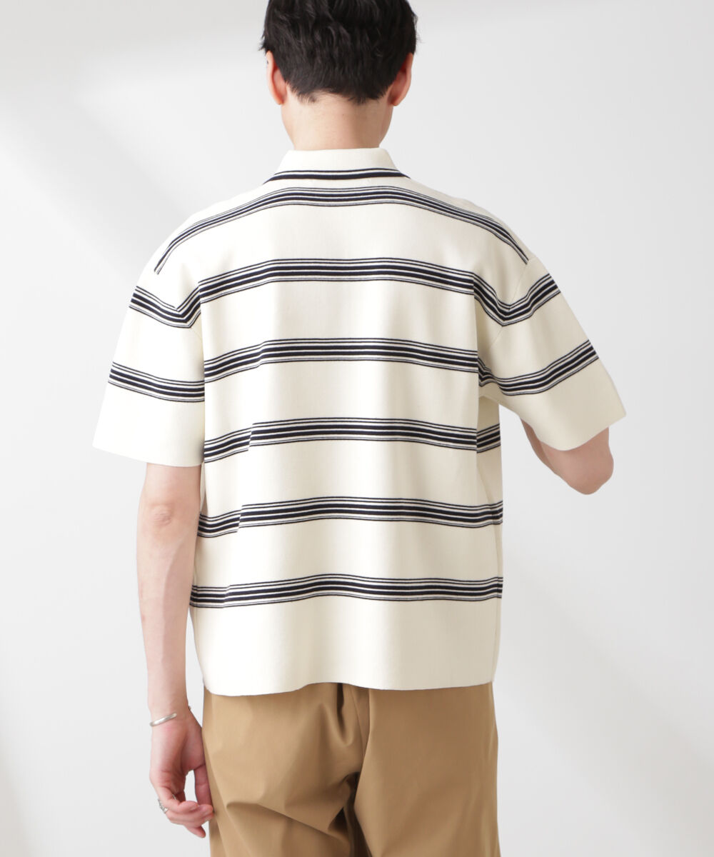 nano･universe「ミラノリブボーダーニットポロ」|ニット・セーター|