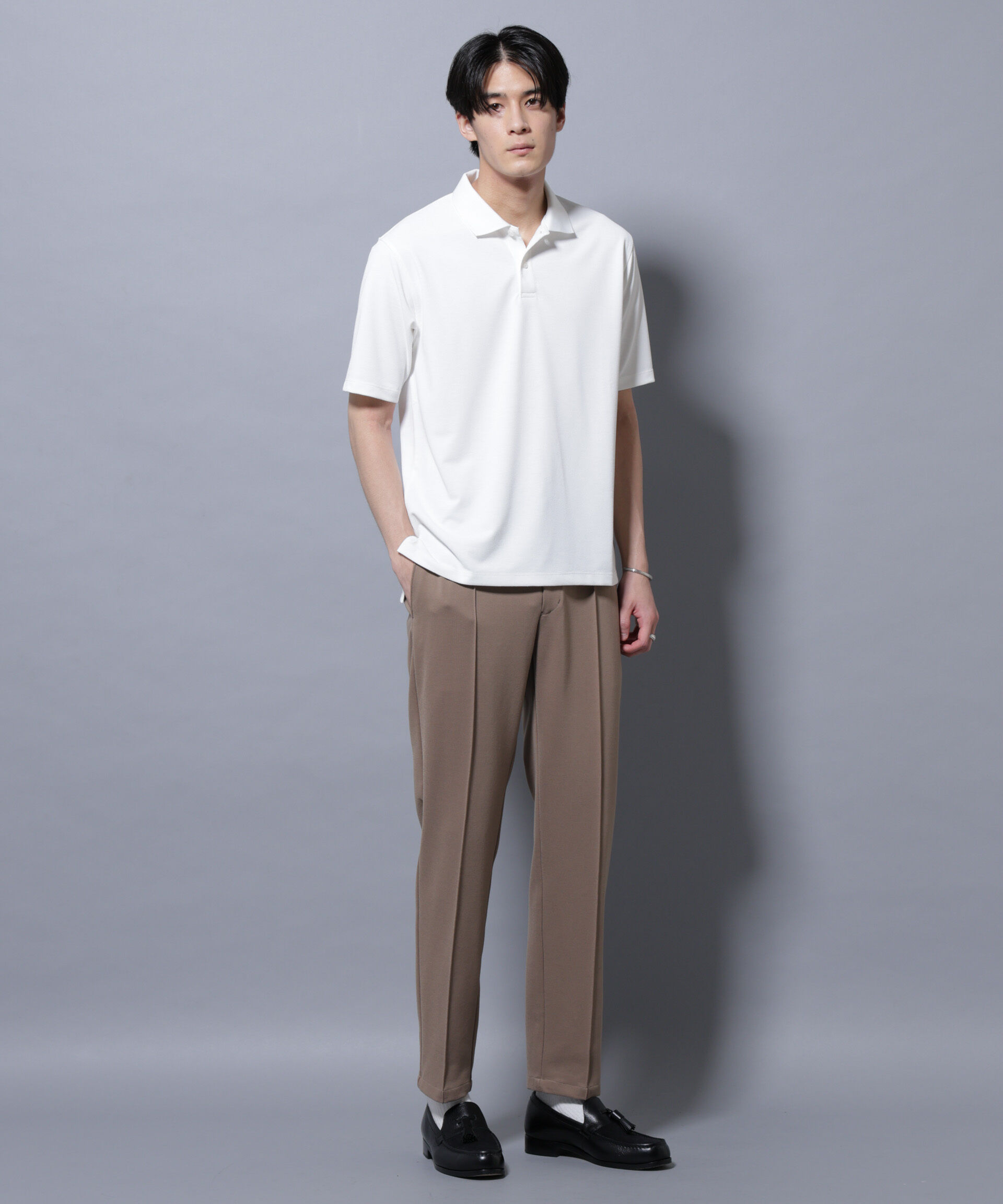 nano･universe「「N POLO」 AERO FREEZE 鹿の子ポロシャツ」|Tシャツ・カットソー|