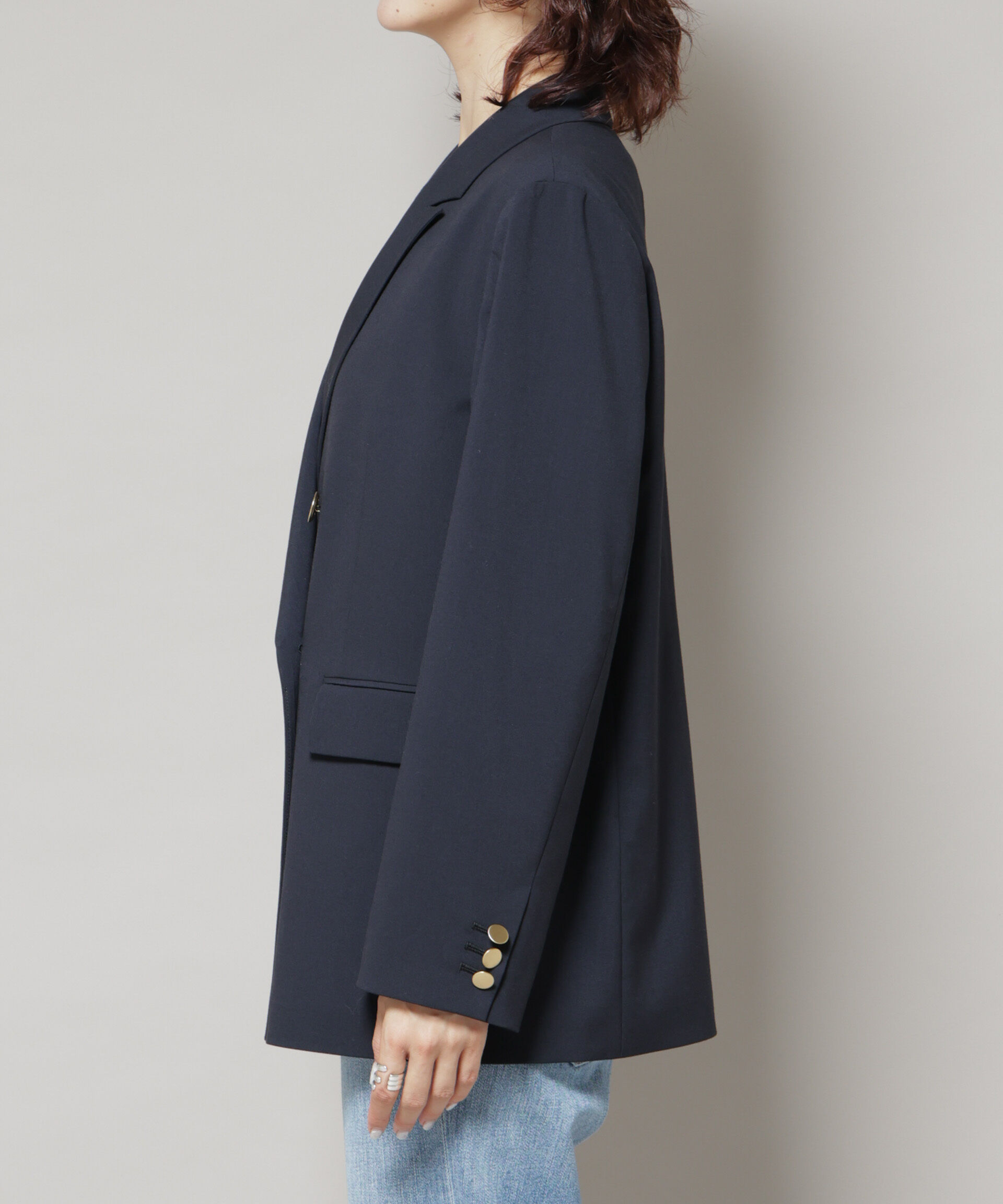 nano･universe「ドライウェザーストレッチダブルジャケット(セットアップ可)」|テーラードジャケット|