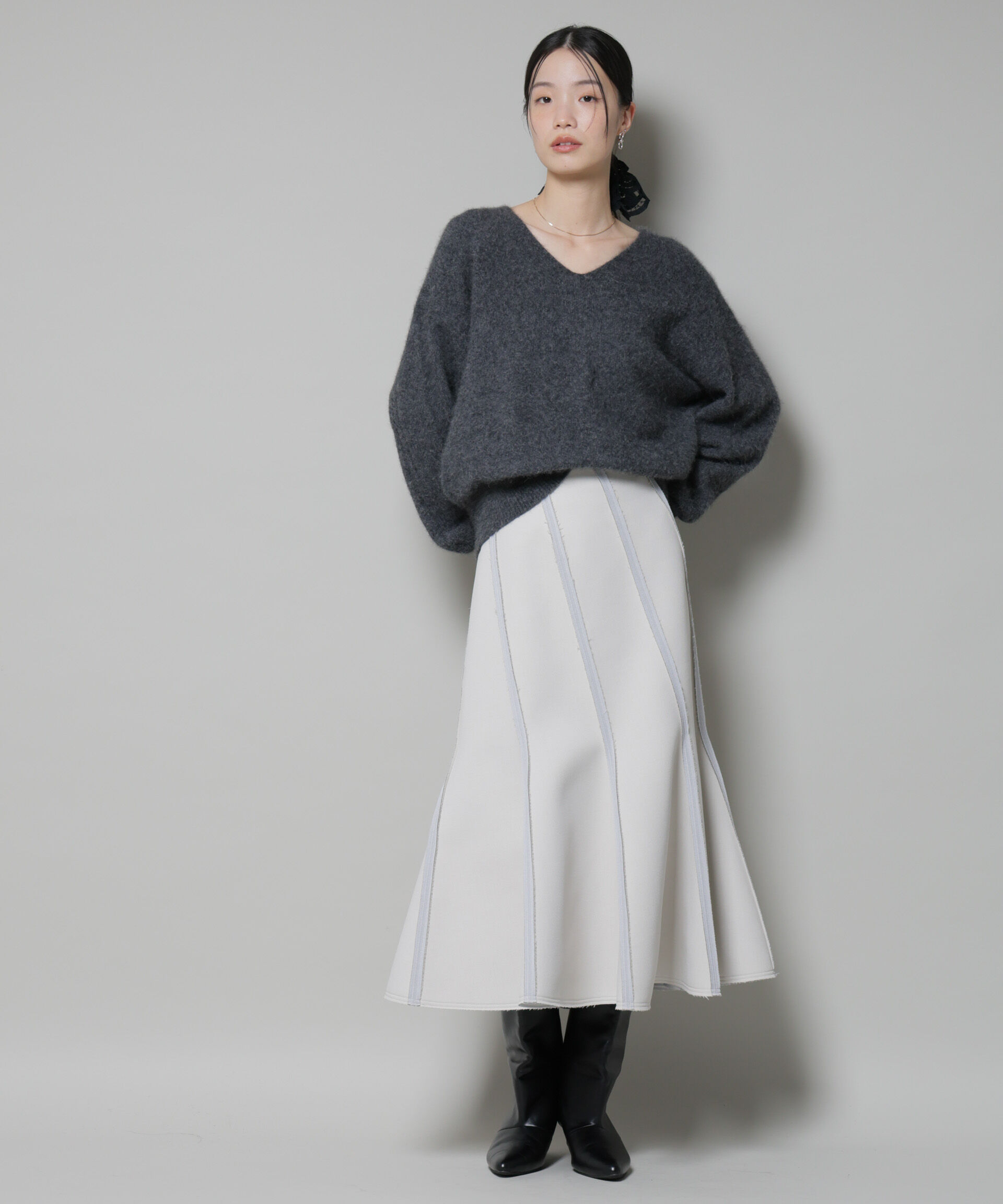 nano･universe「ウォッシャブルフォックスVネックニットプルオーバー」|ニット・セーター|