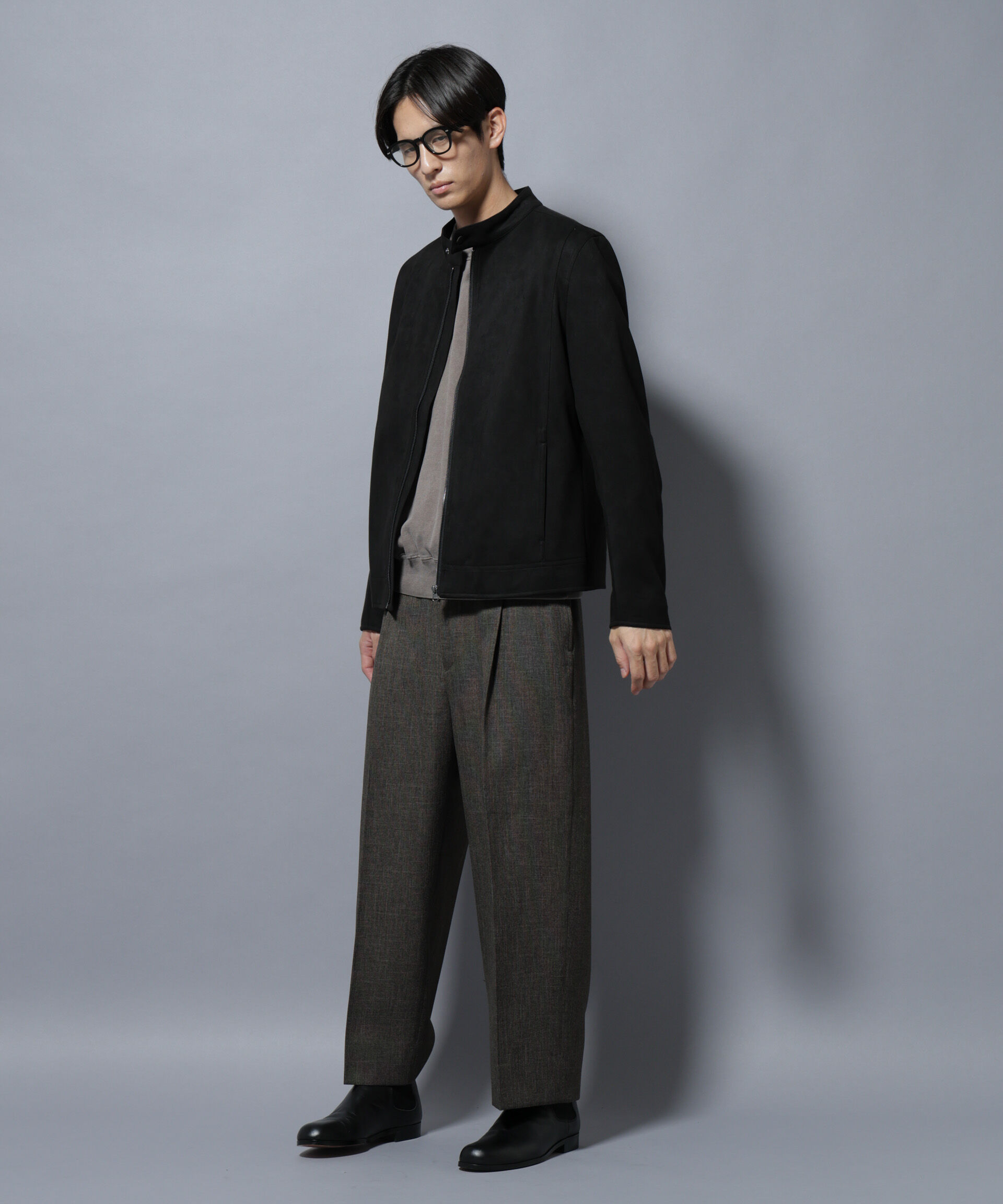 nano･universe「「大人のワイドパンツ」シャークスキンイージースラックス」|チノ|