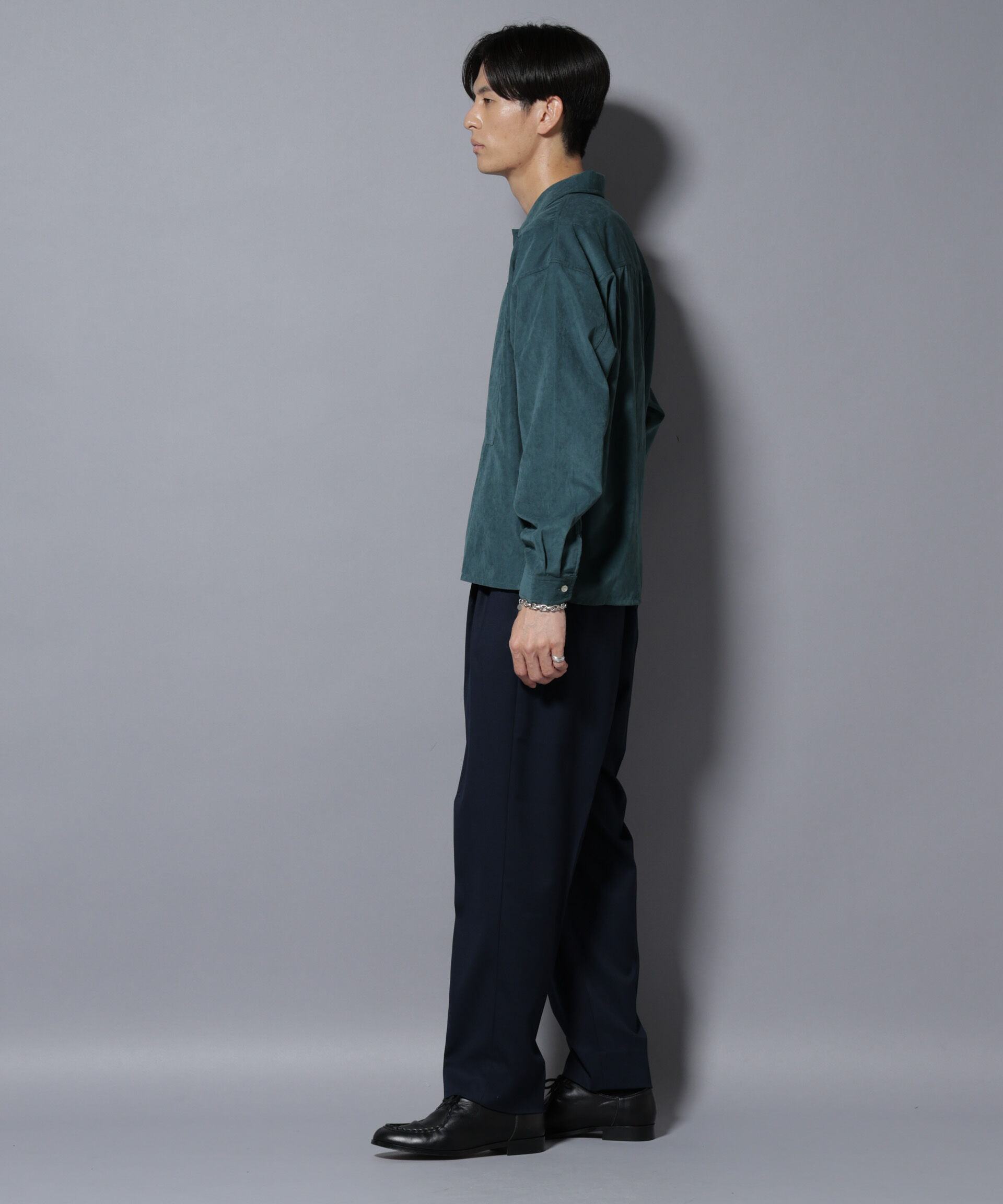 nano･universe「微起毛ワイド2タックテーパードパンツ」|チノ|