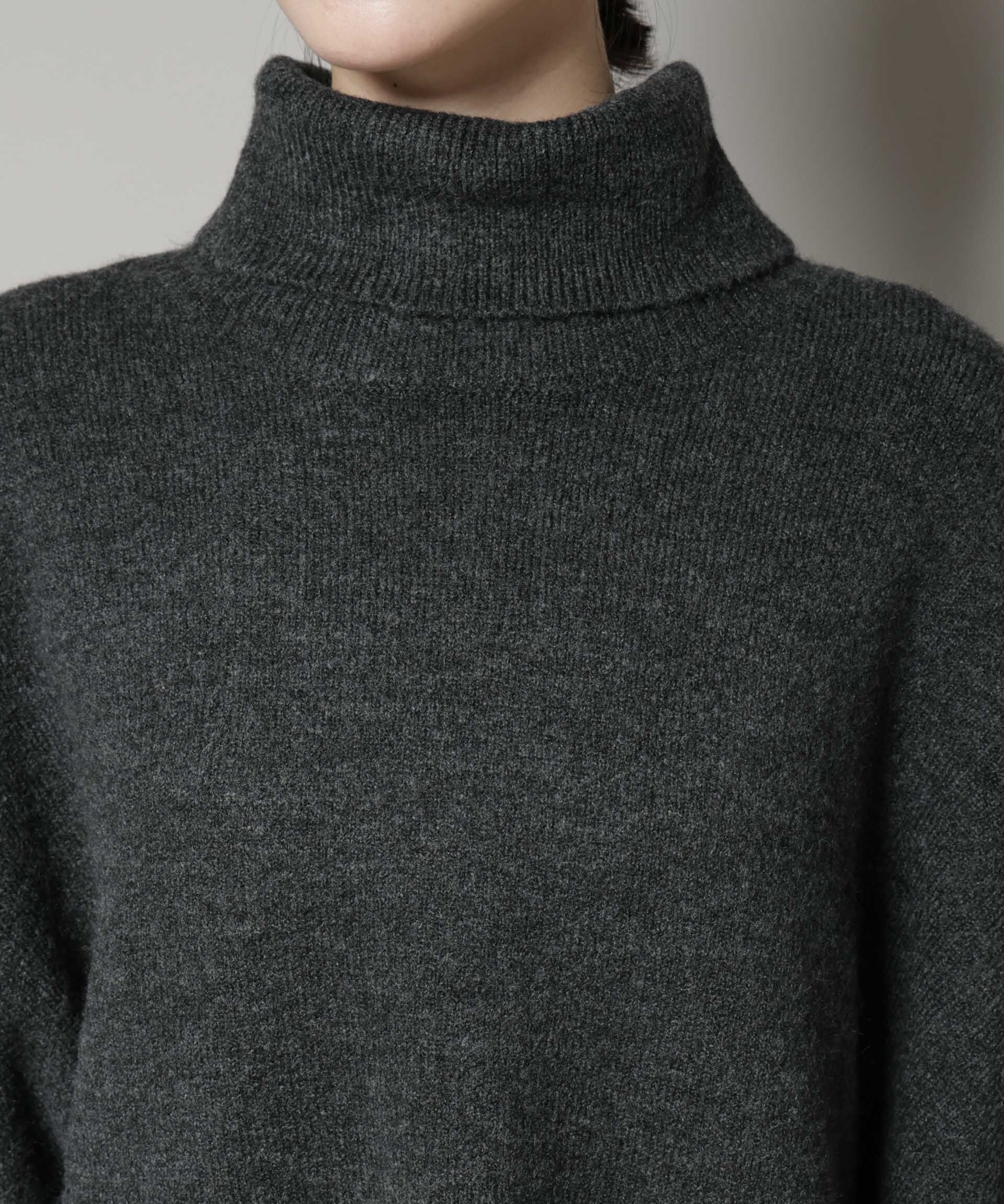 nano･universe「タートルワイドシルエット圧縮ニット」|ニット・セーター|