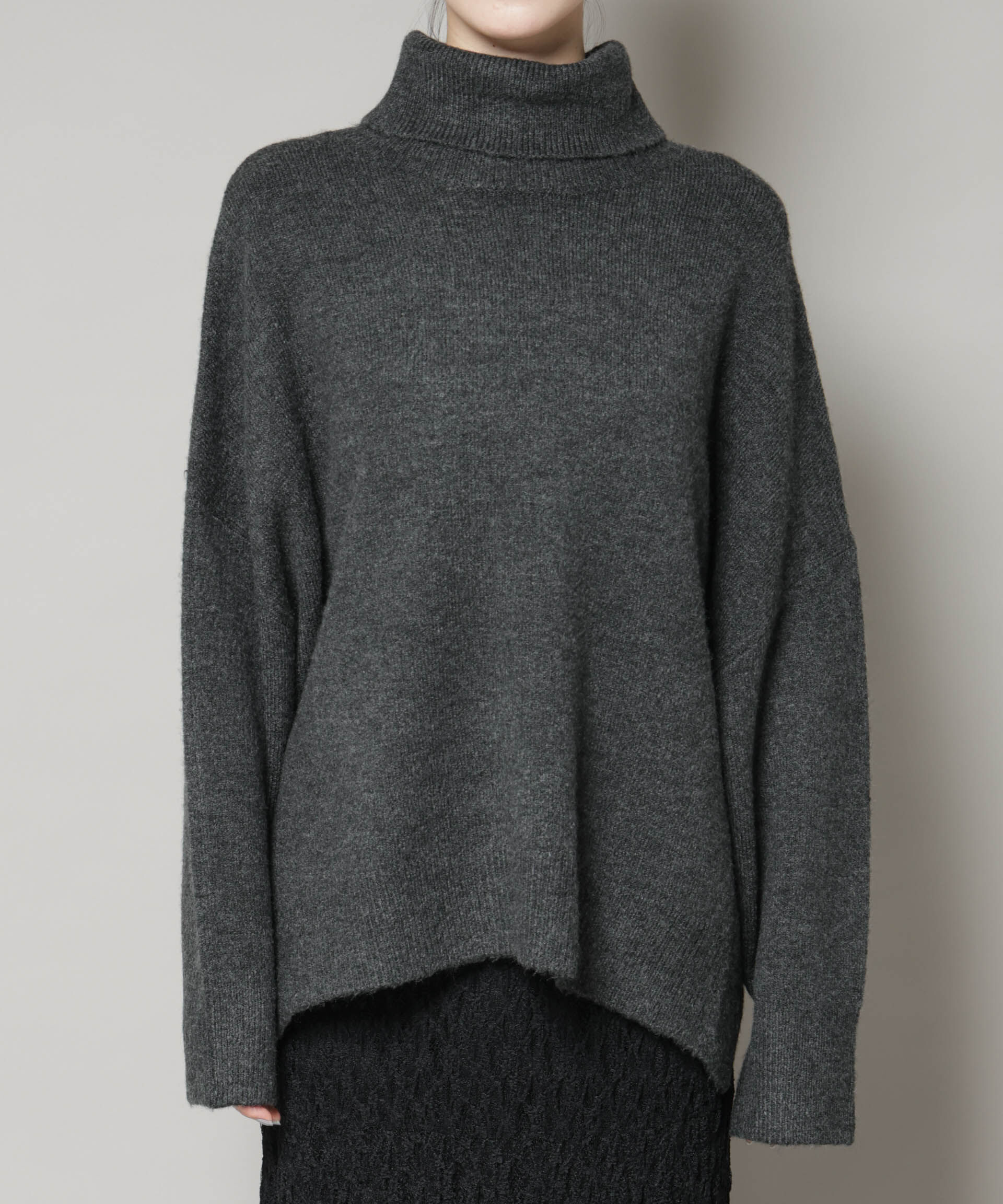 nano･universe「タートルワイドシルエット圧縮ニット」|ニット・セーター|