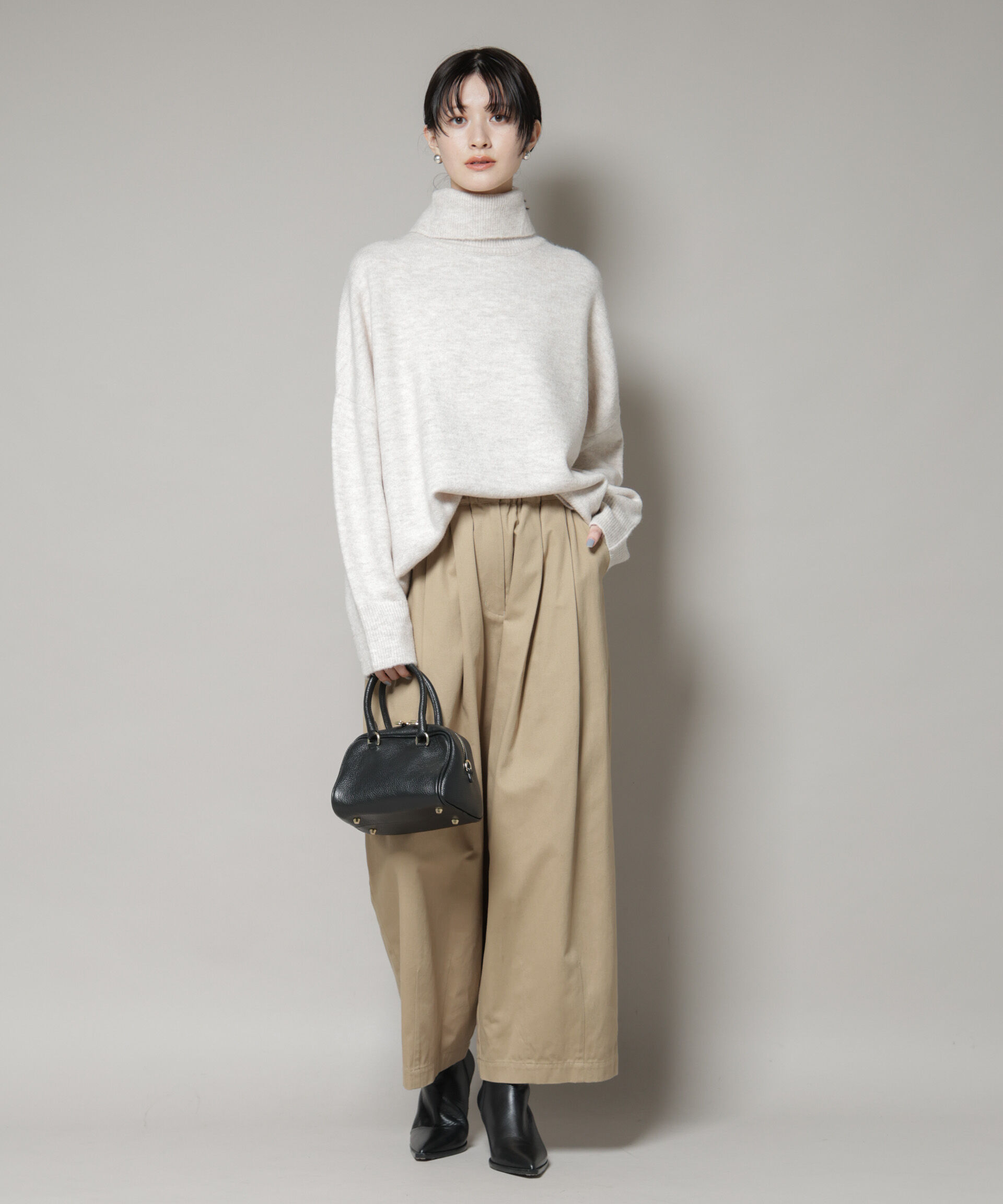 nano･universe「タートルワイドシルエット圧縮ニット」|ニット・セーター|