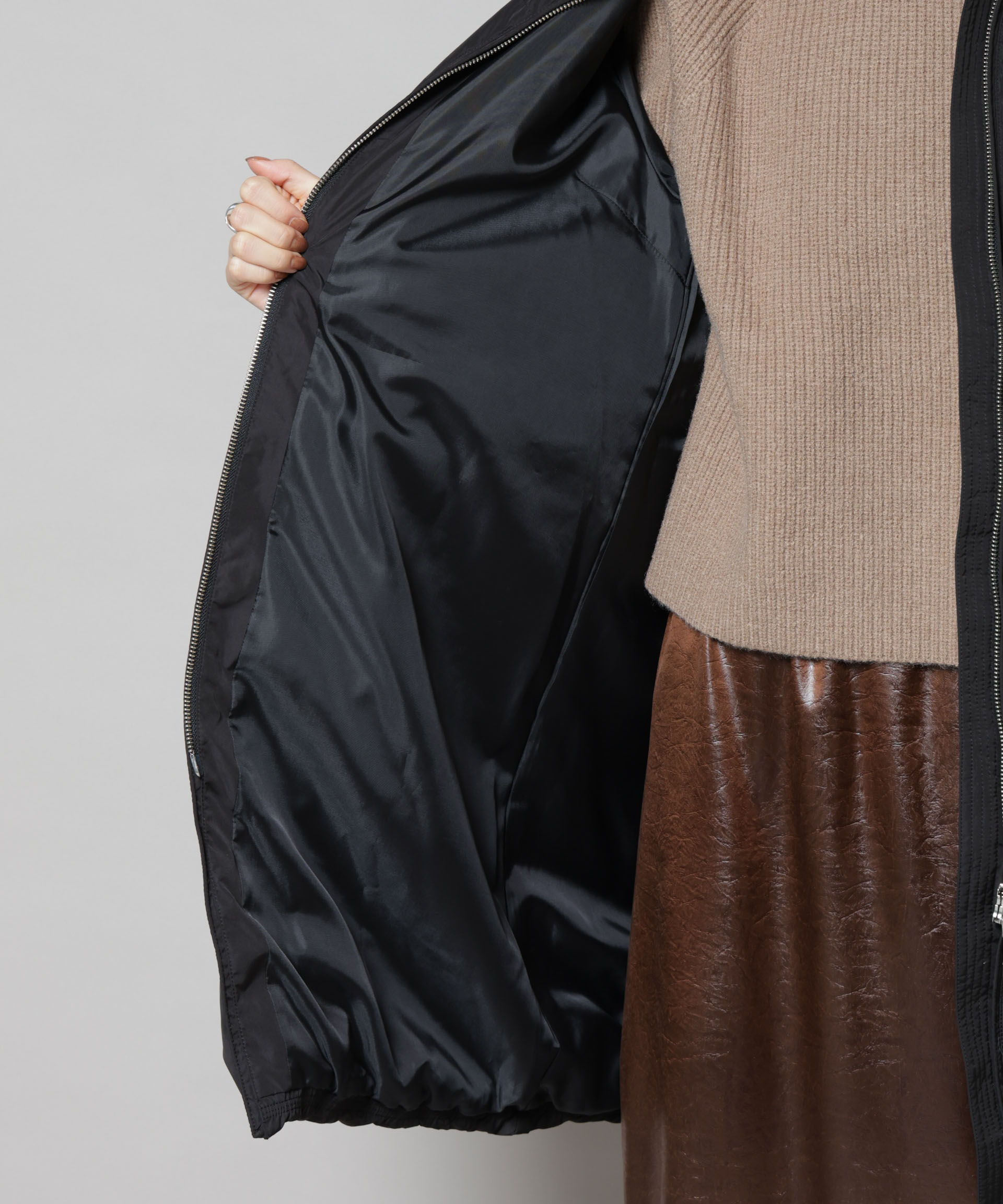 nano･universe「撥水加工 フードロングダウンコート」|ダウン|