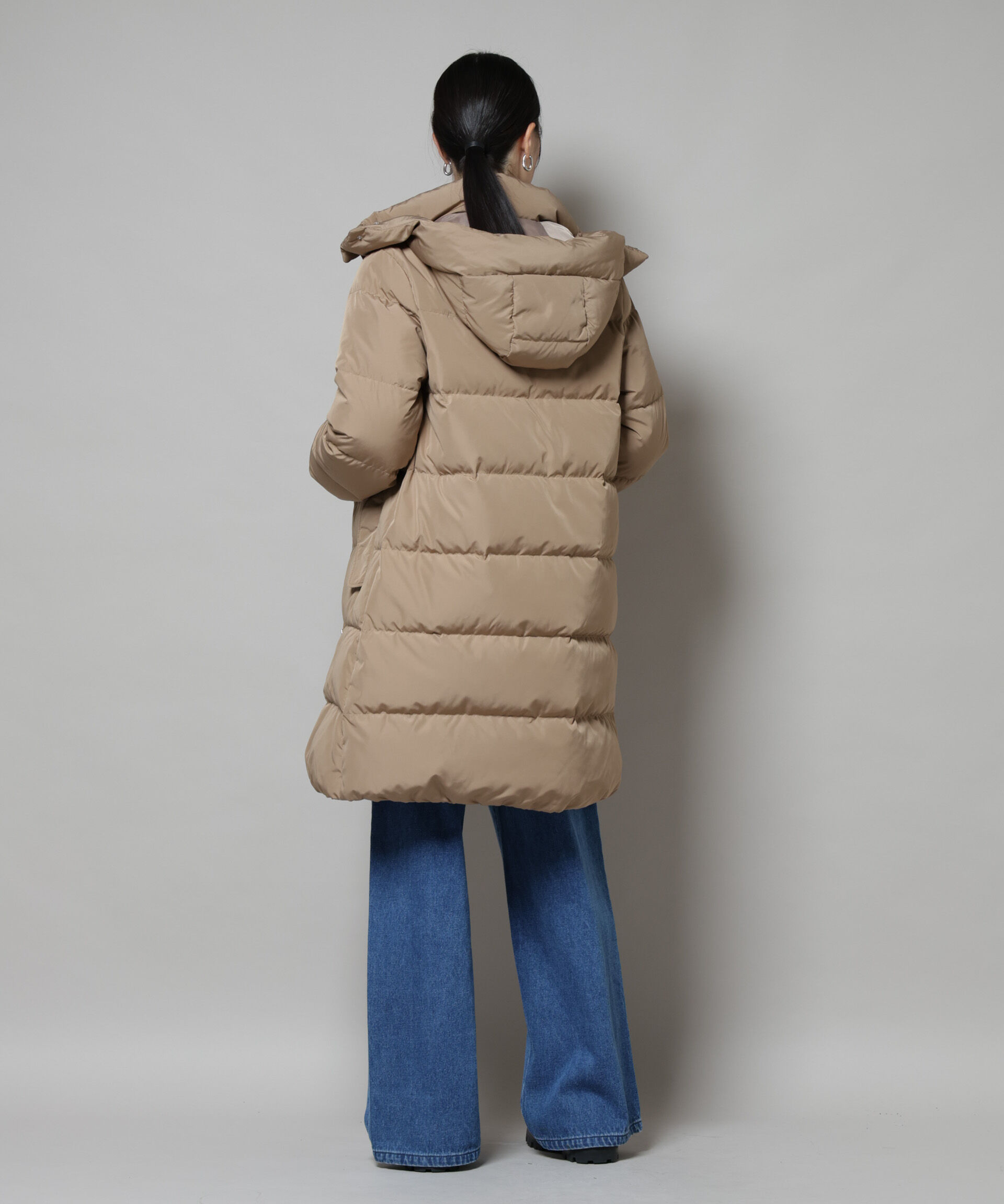 nano･universe「撥水加工 フードロングダウンコート」|ダウン|