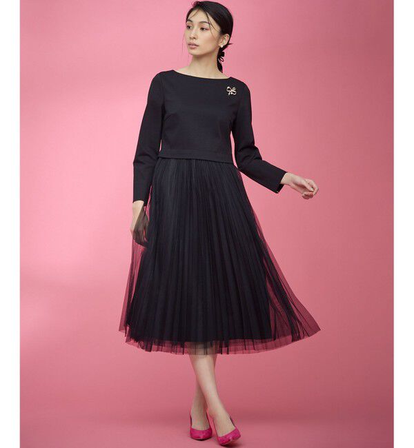 組曲「【WEB限定・KUMIKYOKU NAVY】ジャージーコンビ ギャザーチュール ワンピース」|ワンピース|