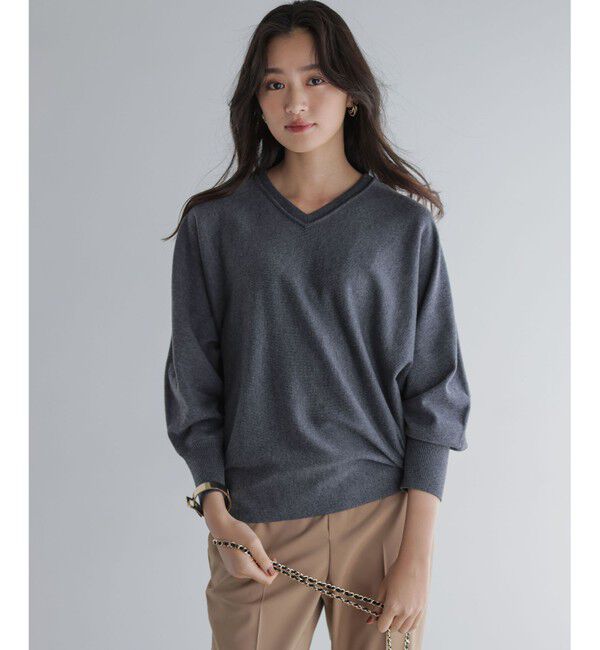 組曲「【前後着用可】ニューシックニットＶネック プルオーバー」|ニット・セーター|