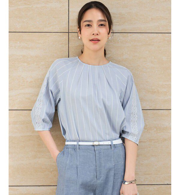 自由区「【洗える】エンブロイダリーブロードプルオーバー ブラウス」|シャツ・ブラウス|ｻｯｸｽ&times;ｵﾌ