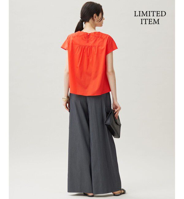 自由区「【WEB限定・接触冷感・洗える】エンブロイダリーローンプルオーバー ブラウス」|シャツ・ブラウス|