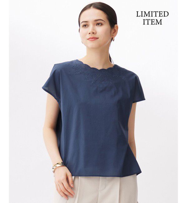 自由区「【WEB限定・接触冷感・洗える】エンブロイダリーローンプルオーバー ブラウス」|シャツ・ブラウス|ｺﾊﾞﾙﾄﾌ