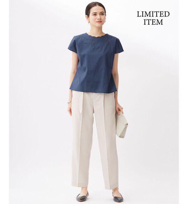 自由区「【WEB限定・接触冷感・洗える】エンブロイダリーローンプルオーバー ブラウス」|シャツ・ブラウス|