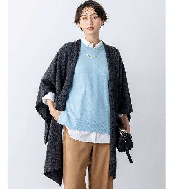 23区「カシミヤブレンド マルチ ケープ」|ストール|グレー系