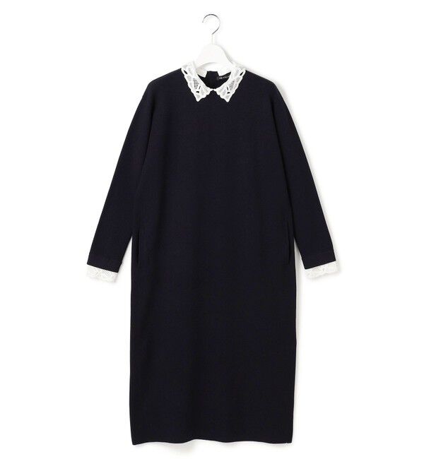 23区「【洗える/吊り干しOK】ヴィスコースストレッチ レース襟 ワンピース」|ワンピース|