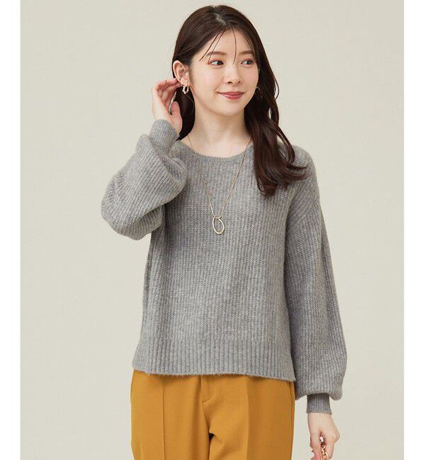 ANY SIS「【洗える】エアリーアンゴラブレンド ニット」|ニット・セーター|ライトグレー