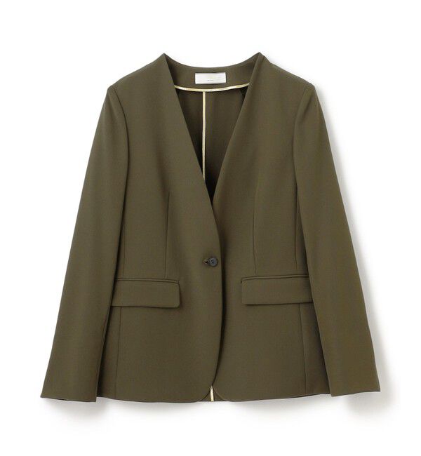 BEIGE,「【洗える】ALAINA / Vネックカラージャケット」|ノーカラージャケット|