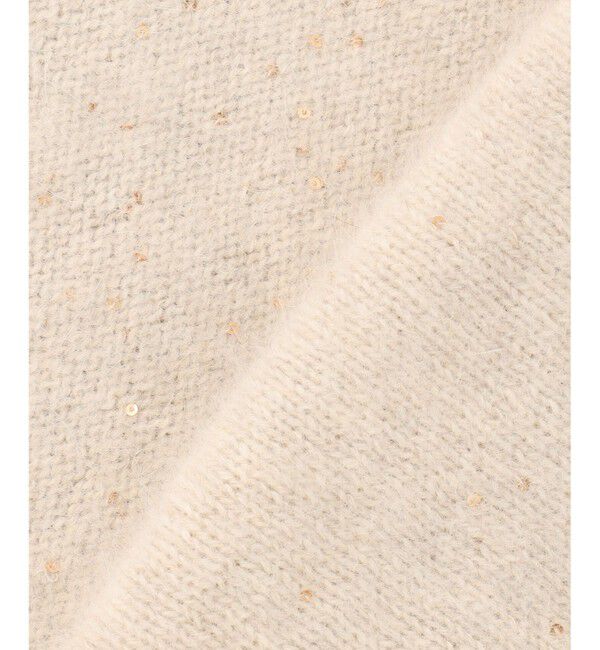 BEIGE,「【Precious掲載】AMARILLO / スパンコールフォックスVネックニット」|ニット・セーター|