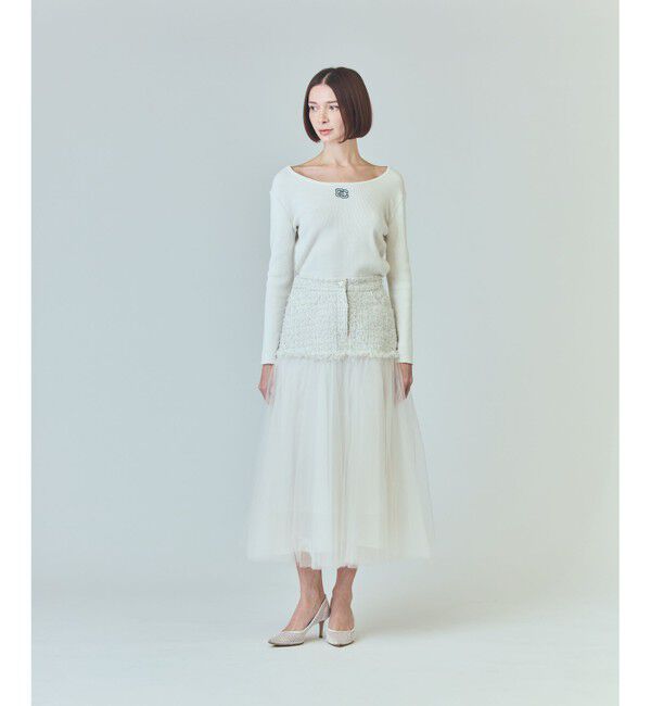  「ロゴ刺繍リブトップ」|ニット・セーター|