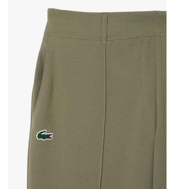 LACOSTE「UPF30+ UVカット センタークリース ストレッチテーパードスリムパンツ / ゴルフパンツ」|チノ|