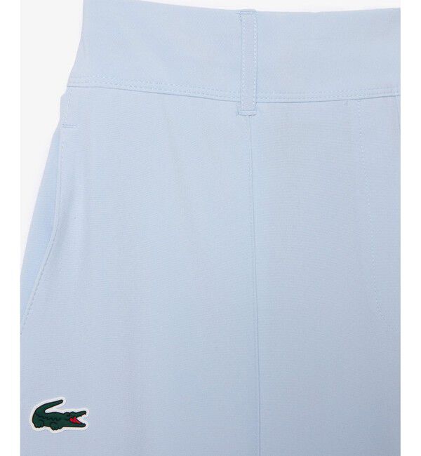 LACOSTE「UPF30+ UVカット センタークリース ストレッチテーパードスリムパンツ / ゴルフパンツ」|チノ|