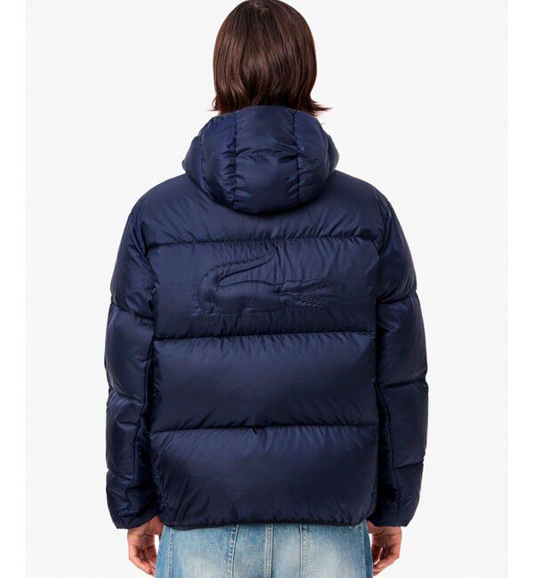 LACOSTE「撥水 バックステッチ スタンドカラー フーデッドダウンジャケット」|ダウン|