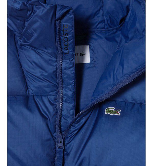 LACOSTE「撥水 バックステッチ スタンドカラー フーデッドダウンジャケット」|ダウン|