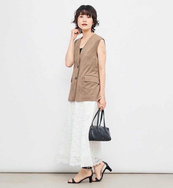 NOLLEY'S「《セットアップ対応》ストレッチスエードベルテッドジレ」|ベスト・ジレ|