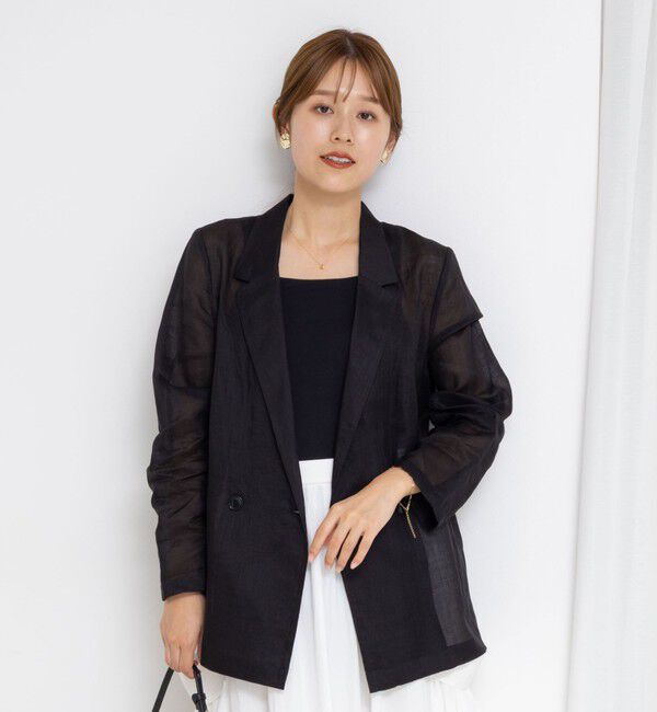 NOLLEY'S「ウォッシャブルシアーラミーダブルジャケット」|テーラードジャケット|