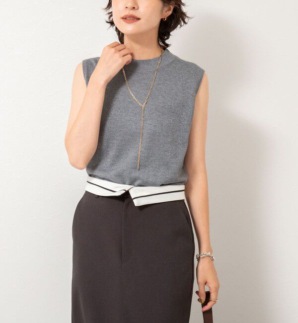 NOLLEY'S sophi「《アンサンブル対応》《手洗い可能》W混ラメハイネックプルオーバーニット」|ニット・セーター|ミディアムグレー