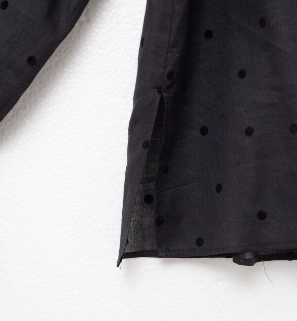 NOLLEY'S sophi「ドットフロッキーフリルネックブラウス」|シャツ・ブラウス|