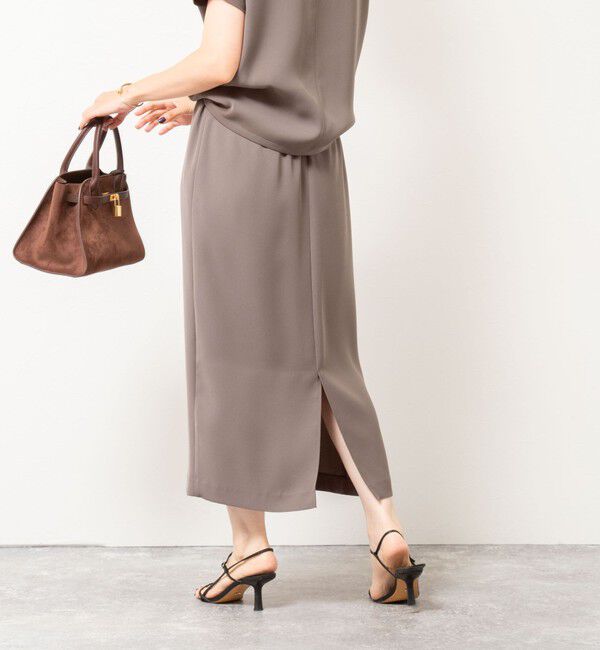NOLLEY'S sophi「《セットアップ対応》ウォッシャブルダブルサテンイージースカート」|タイト|