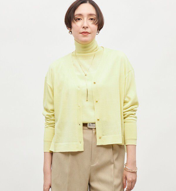 NOLLEY'S「《手洗い可能》《アンサンブル対応》18G天竺ゆったりVネックカーディガン」|カーディガン|