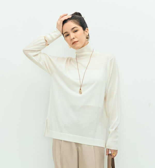 NOLLEY'S「《手洗い可能》《アンサンブル対応》18G天竺ハイネックプルオーバーニット」|ニット・セーター|