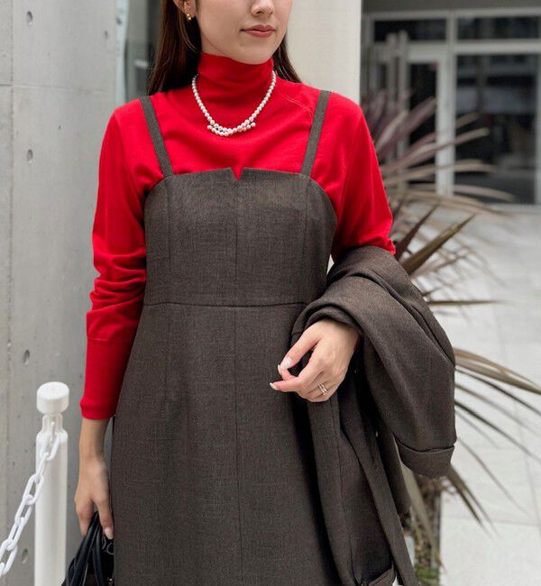 NOLLEY'S「《手洗い可能》《アンサンブル対応》18G天竺ハイネックプルオーバーニット」|ニット・セーター|レッド