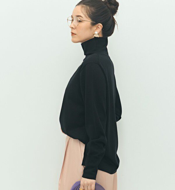 NOLLEY'S「《手洗い可能》《アンサンブル対応》18G天竺ハイネックプルオーバーニット」|ニット・セーター|ブラック