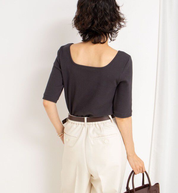 NOLLEY'S「ベアテレコ5分袖2WAYプルオーバーカットソー」|Tシャツ・カットソー|