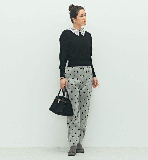 NOLLEY'S「《手洗い可能》襟レース2WAYプルオーバーニット」|ニット・セーター|